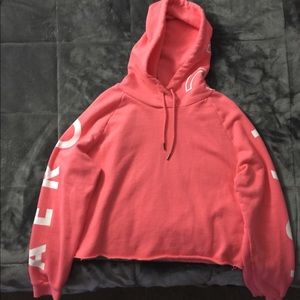 Coral Cropped Aeropostale Hoodie